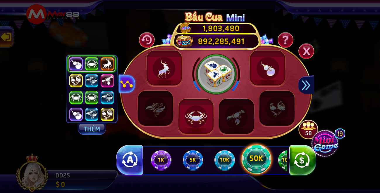 Bầu cua và các game nổ hũ hay nhất tại nhà cái May88