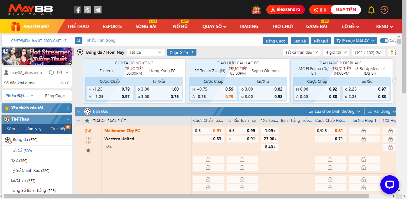 Lựa chọn trận đấu và kèo cược phù hợp để cá cược bóng đá tại May88 Club