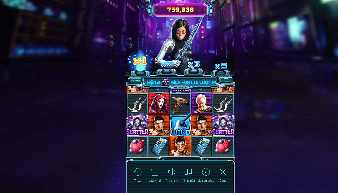 Tính năng và trả thưởng trong Alita trên May88 game