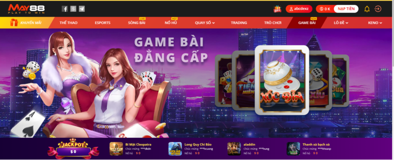 Các game bài đẳng cấp trên May88