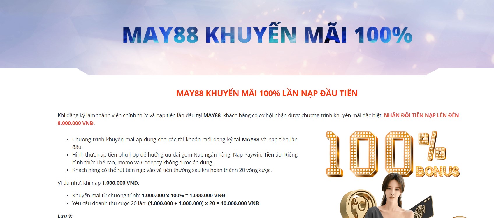 Các phương thức nạp tiền cược tại May88 club