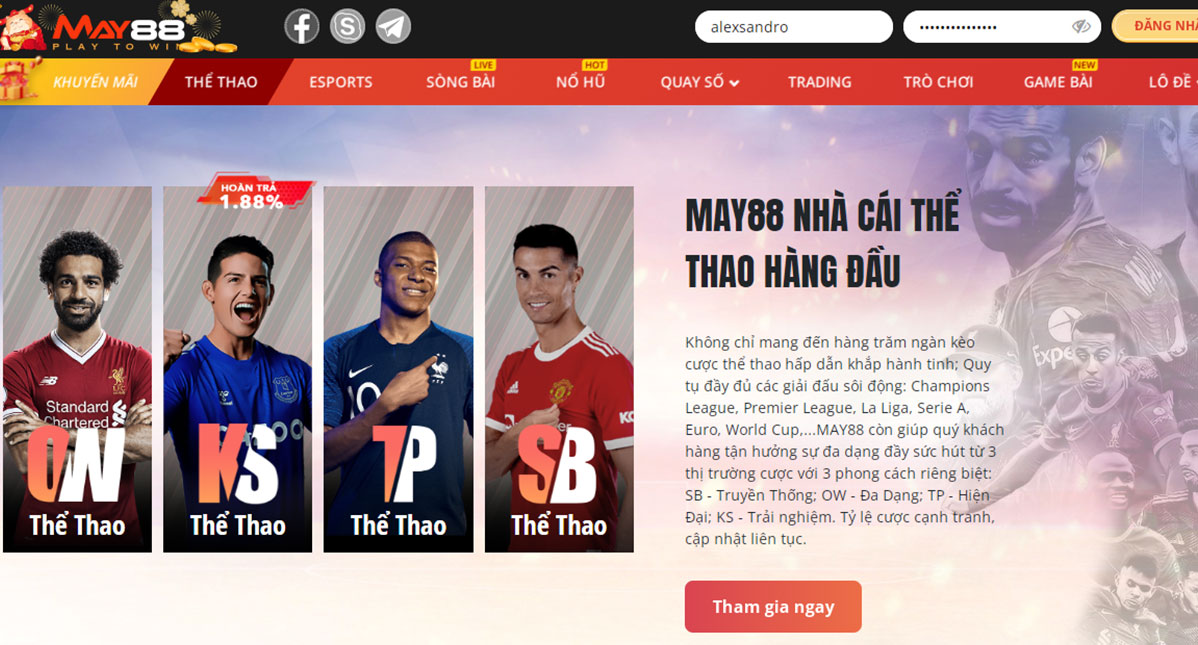 Chương trình chỉ áp dụng cho K Thể thao tại May88 game