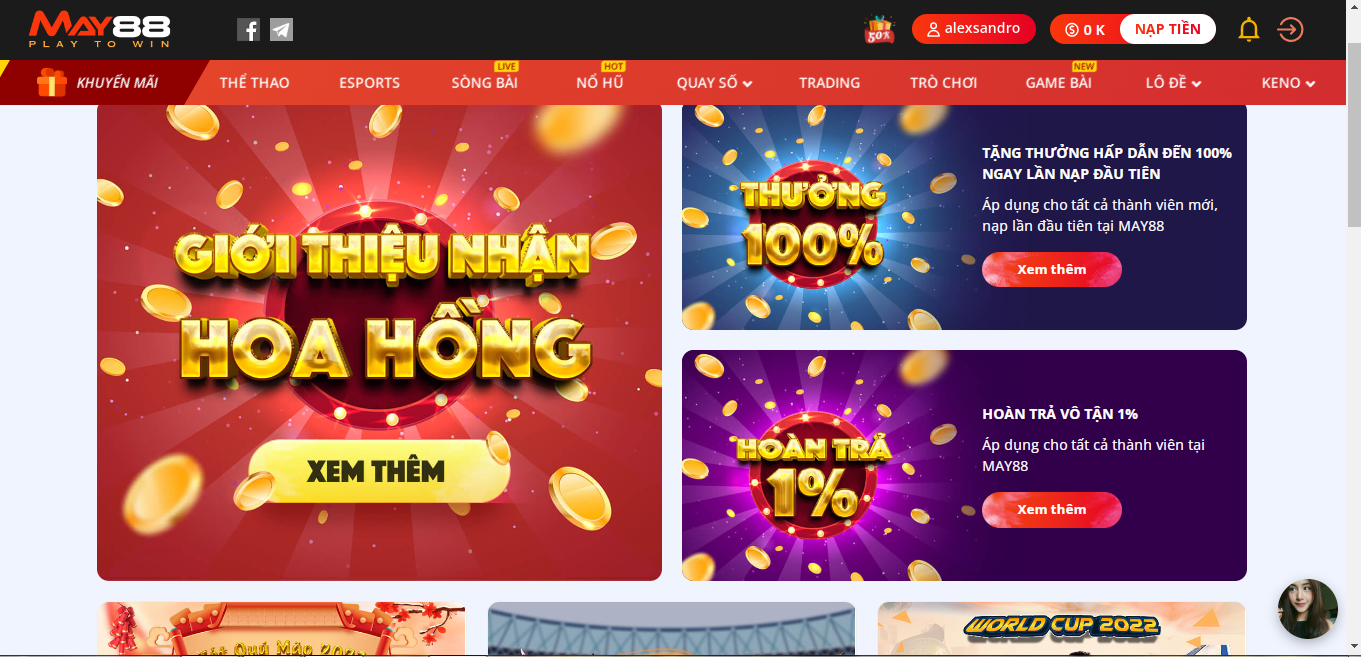 Có rất nhiều khuyến mãi hay tại May88