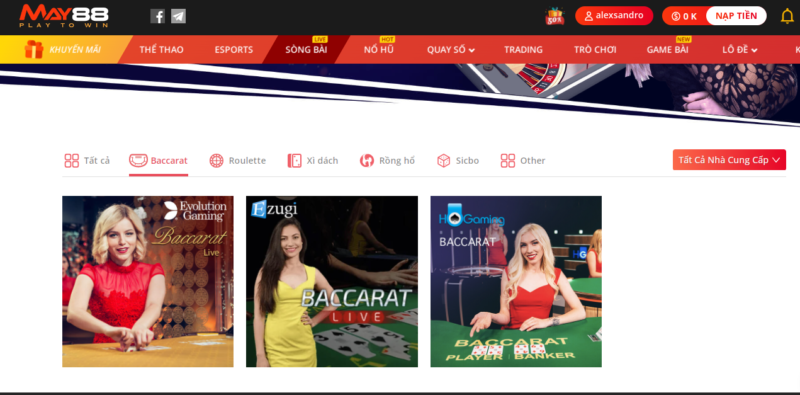 Hướng dẫn chơi Baccarat tại May88 game