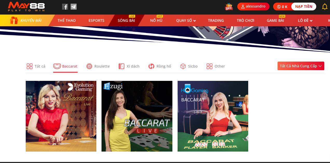 Hướng dẫn chơi Baccarat tại May88 game
