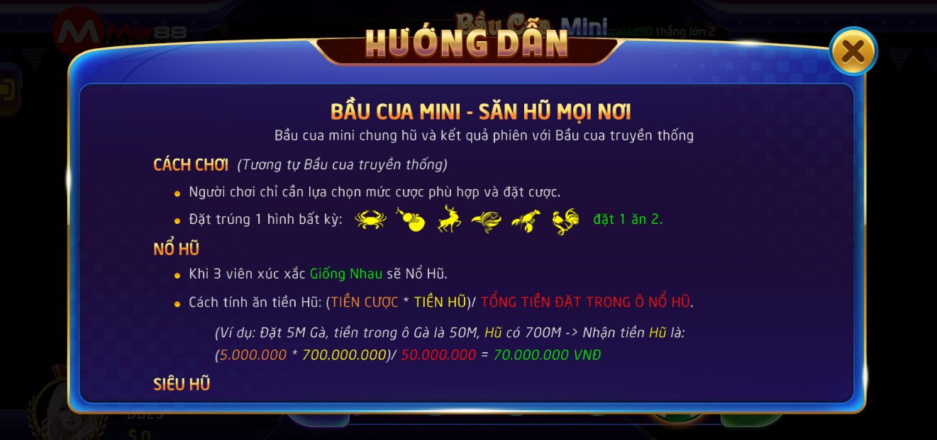 Luật chơi nổ hũ trong bầu cua tại Nha cai may88 
