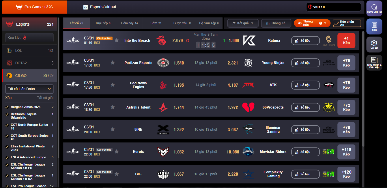 Lựa chọn kèo cược Esports tại May88 game